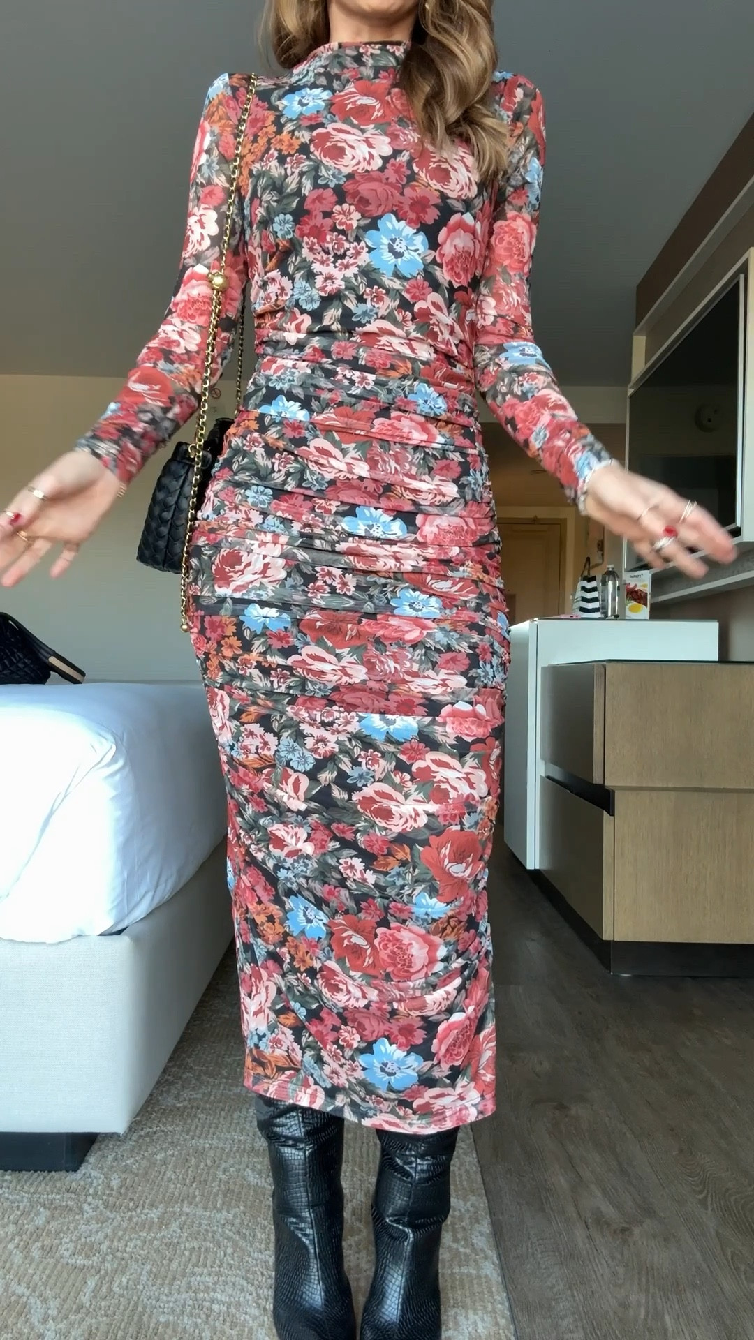 Head to toe Amazon! This floral maxi dress is stunning!! Would be small bump-friendly too! Wearing small. I went up half a size in knee-high boots. Date night outfit. Party outfit. Fall wedding guest. Spring wedding guest. 


#LTKParties #LTKShoeCrush

#LTKgrwm #LTKWedding #LTKootd