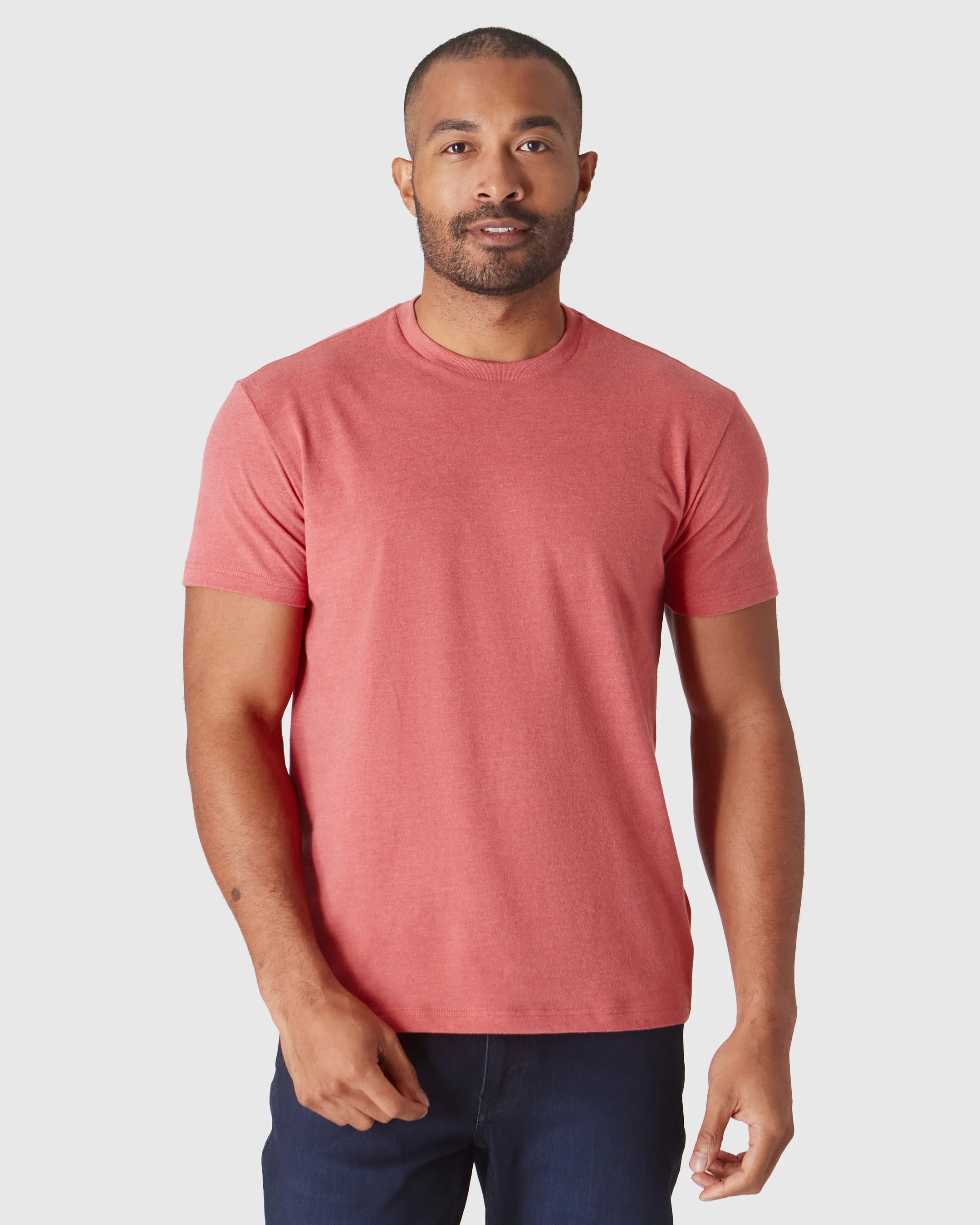 Heather Garnet Short Sleeve Crew Neck Tee | True Classic
