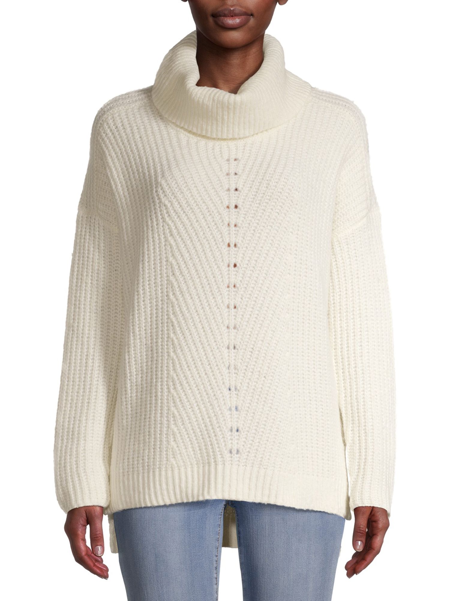 Time and Tru Women's Textured Cowl Neck Sweater | Walmart (US)