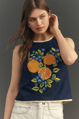 Maeve Embroidered Shell Tank | Anthropologie (US)
