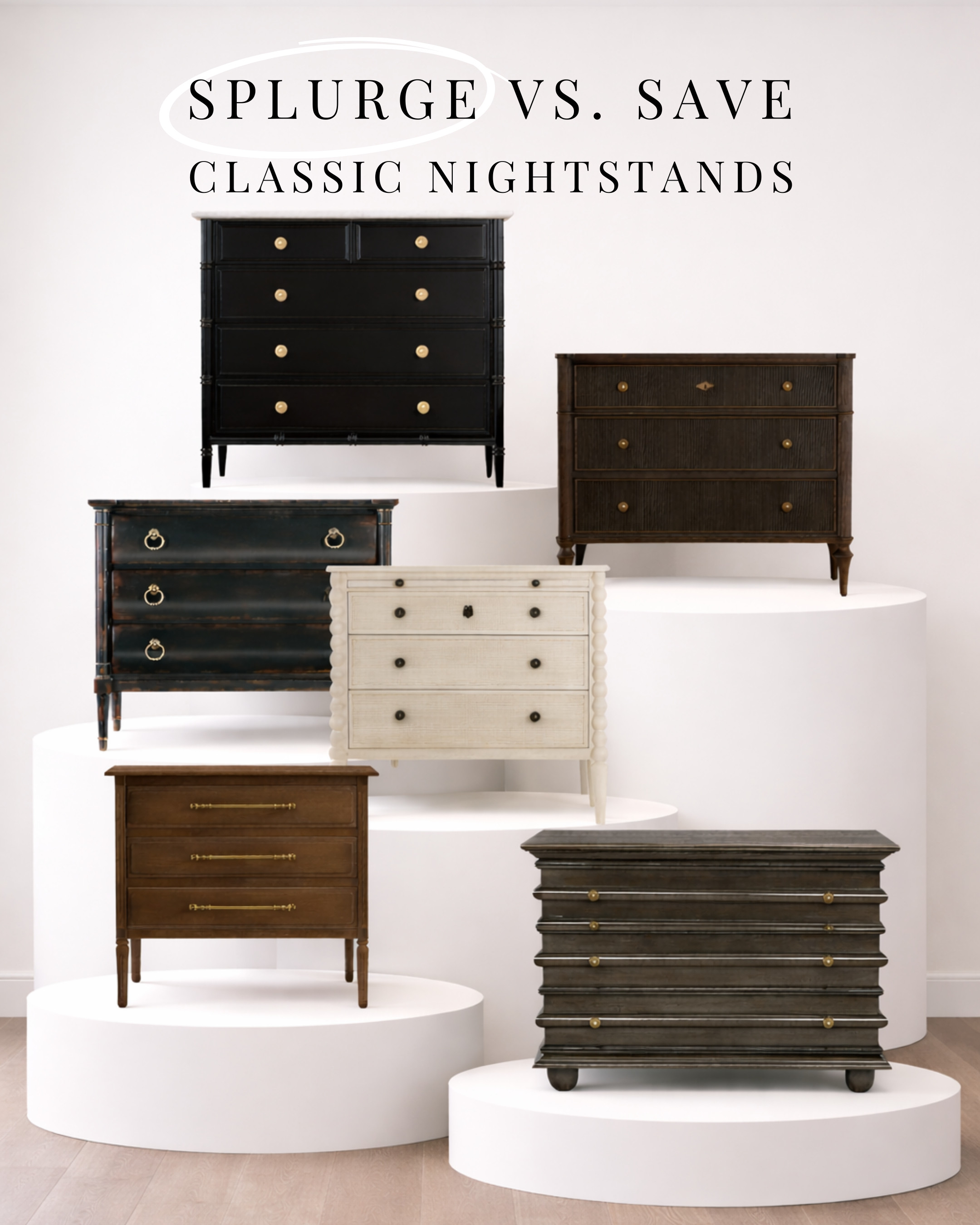"Splurge or save, these nightstands are all giving classic, high-end energy. Same timeless silhouettes, similar finishes, and that designer feel we all want in a bedroom. The difference? The price tag.

This is where shopping smart comes in. Save when the design is nearly identical. Splurge when the craftsmanship, materials, or scale truly make a difference. You can absolutely build a luxury-looking space without putting luxury money into every single piece.

High-end style, strategic budget. That’s the real flex. 💅" 

 #LTKHome #LTKSaleAlert