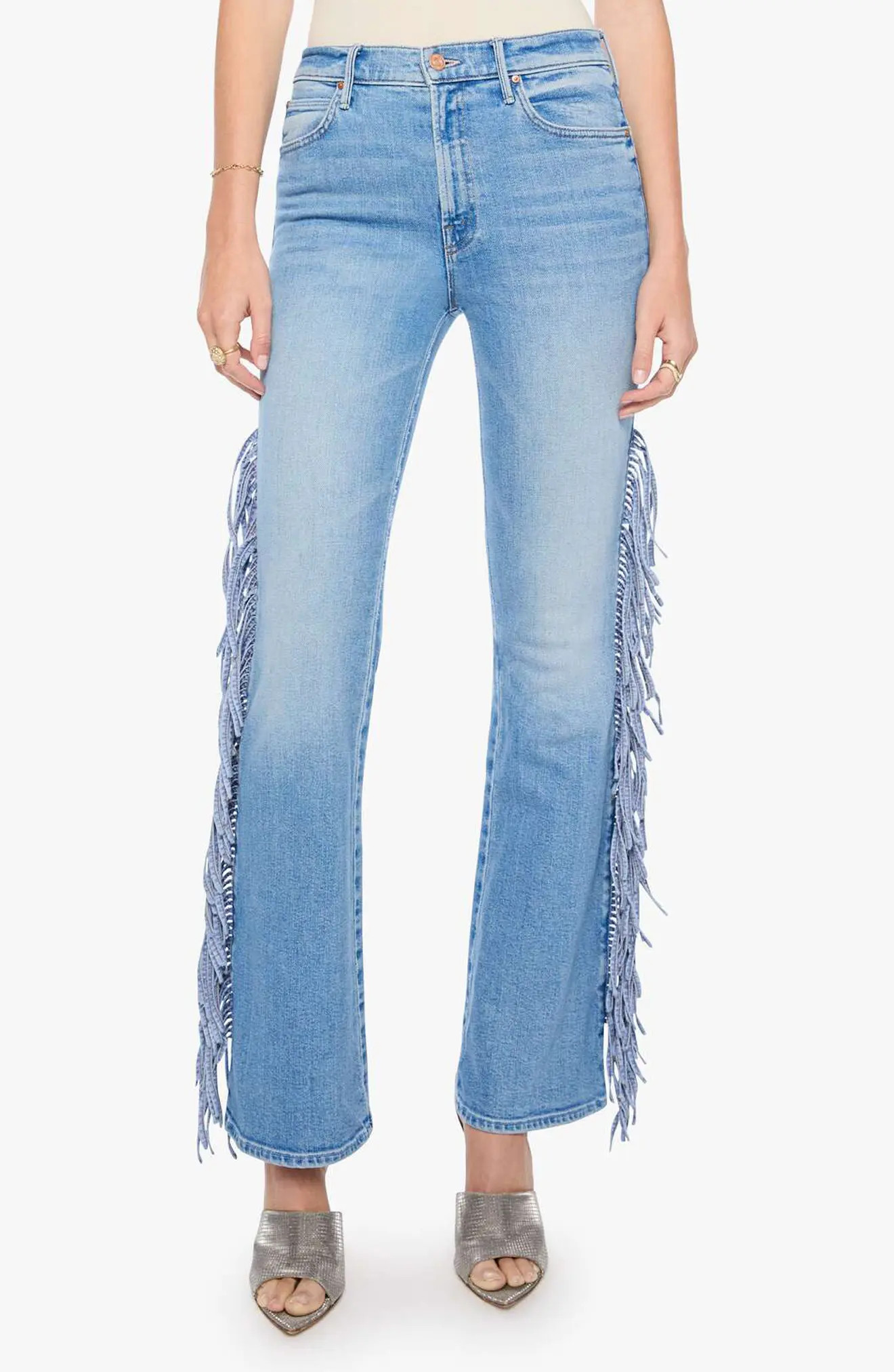 MOTHER The Fringe Desperado Sneak High Waist Straight Leg Jeans (Women) | Nordstrom | Nordstrom