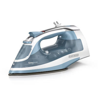 BLACK+DECKER Steam Iron Retractable Cord Gray: 1200W Nonstick Soleplate, Anti-Drip, Vertical Stea... | Target
