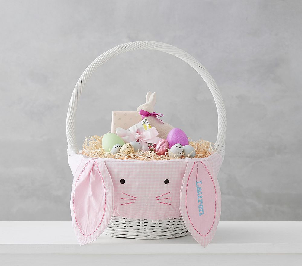 Gingham Bunny Face Easter Basket Liners | Pottery Barn Kids