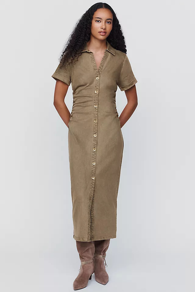 Pilcro Greer Denim Midi Shirtdress | Anthropologie (US)