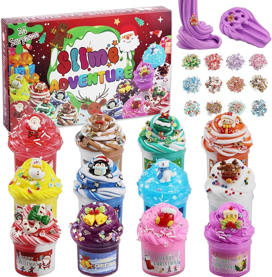 Slime Advent Calendar 2025 for Kids, 24 Days Surprises Christmas Countdown Fluffy Butter Xmas Gif... | Amazon (CA)