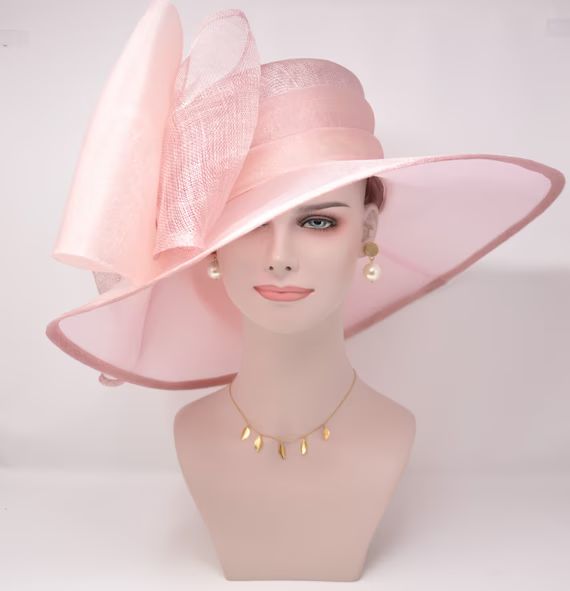 Dusty blush Pink Kentucky Derby Hat Church Hat Wedding | Etsy | Etsy (US)