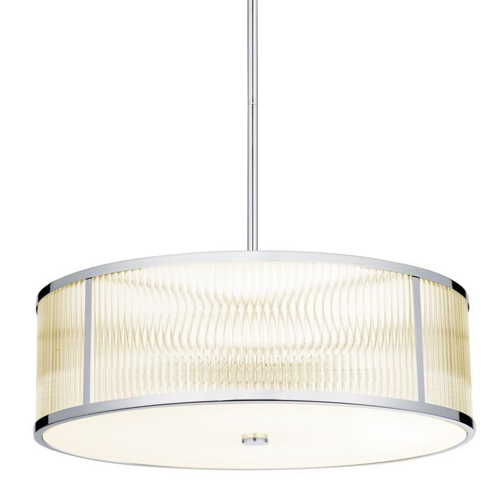 Harper 24" LED Glass Rod Pendant, Polished Nickel | Lights.com
