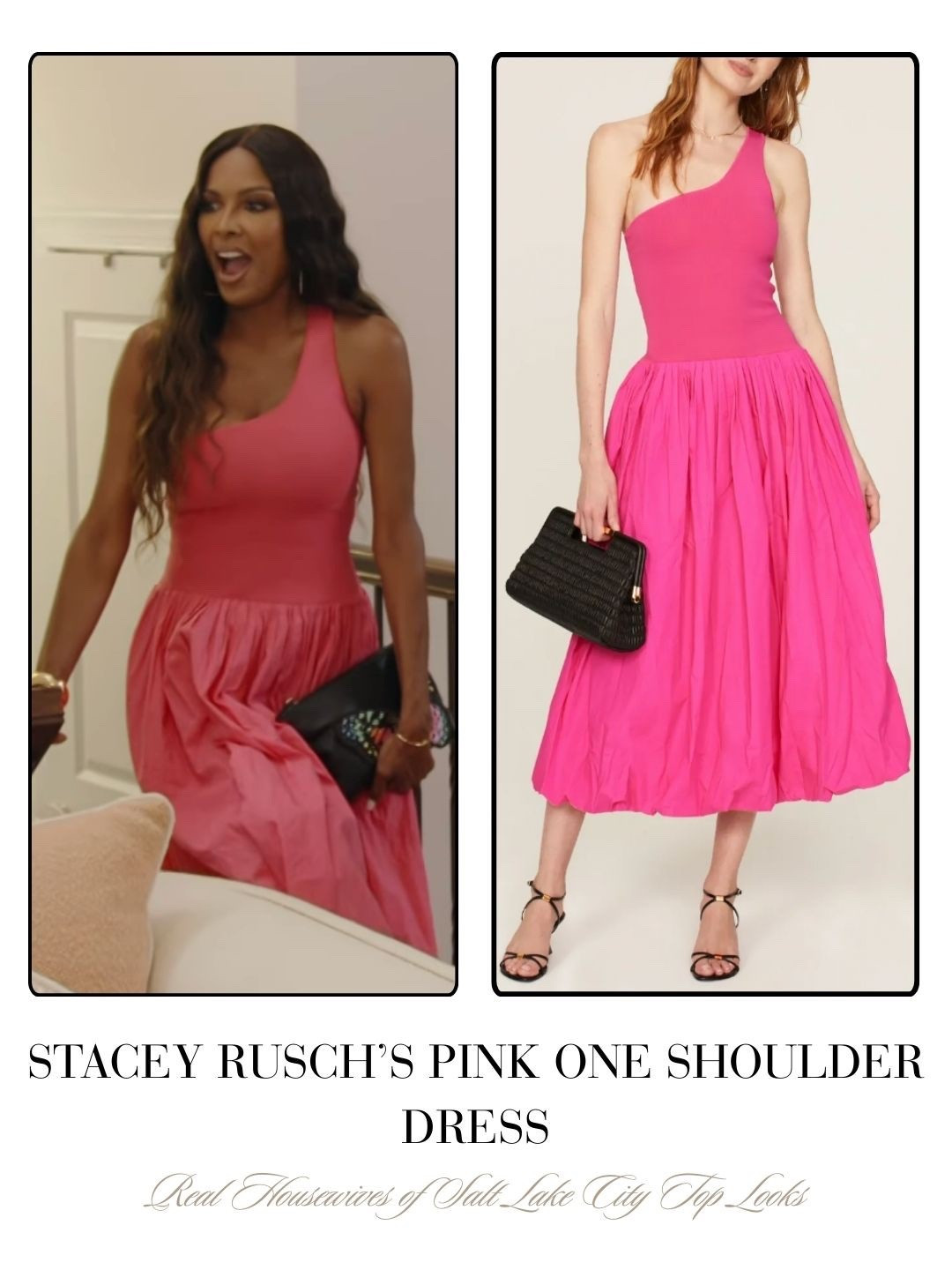 Stacey Rusch’s Pink One Shoulder Dress 