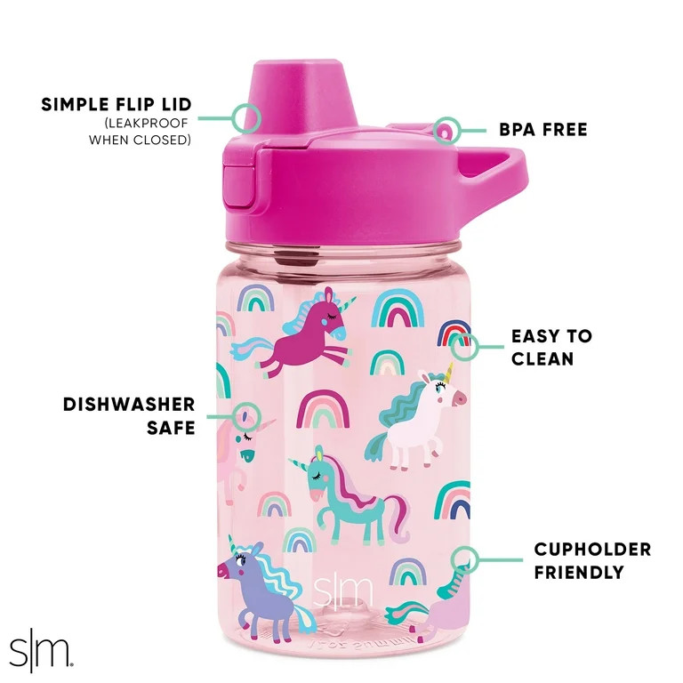 Simple Modern 12 fl oz Reusable Tritan Summit Water Bottle with Silicone Straw Lid|Unicorn Fly | Walmart (US)