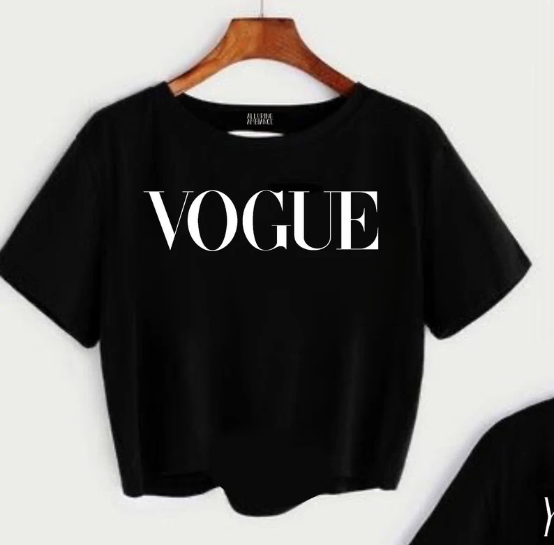 DESIGNER Inspired T-Shirt Cropped Comfort Fashion Design Multiple Color Options Glam Handmade Shi... | Etsy (US)