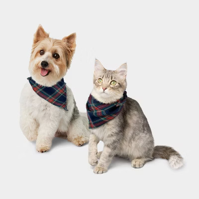 Family Sleep Classic Plaid Dog Bandana - Wondershop™ Navy Blue One Size Fits Most | Target
