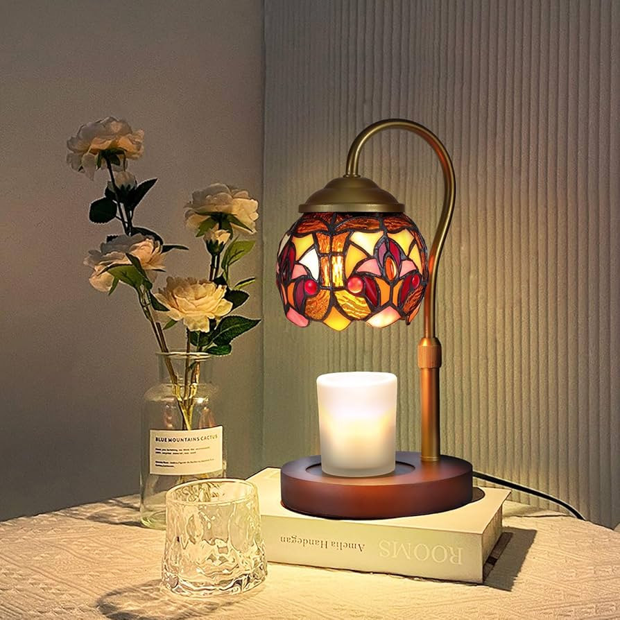 Baroque Tiffany Candle Warmer Lamp,Aromatherapy Home Decor with LED Bulb, Vintage Wax Warmer for ... | Amazon (US)
