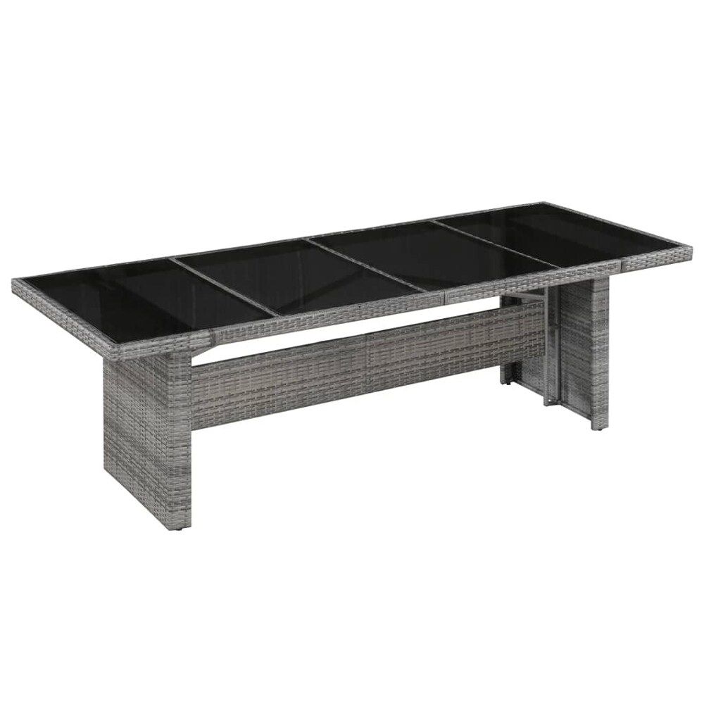 Outdoor Dining Table Poly Rattan and Glass 94.5"x35.4"x29.1 | Bed Bath & Beyond