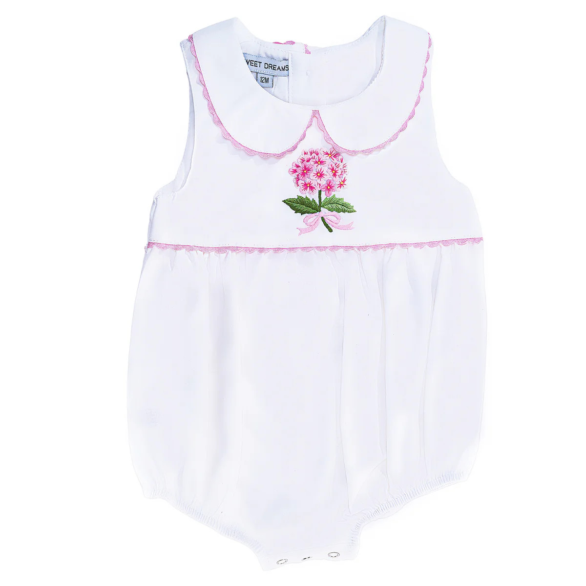 Embroidered Pink Hydrangea Bubble | Classic Whimsy