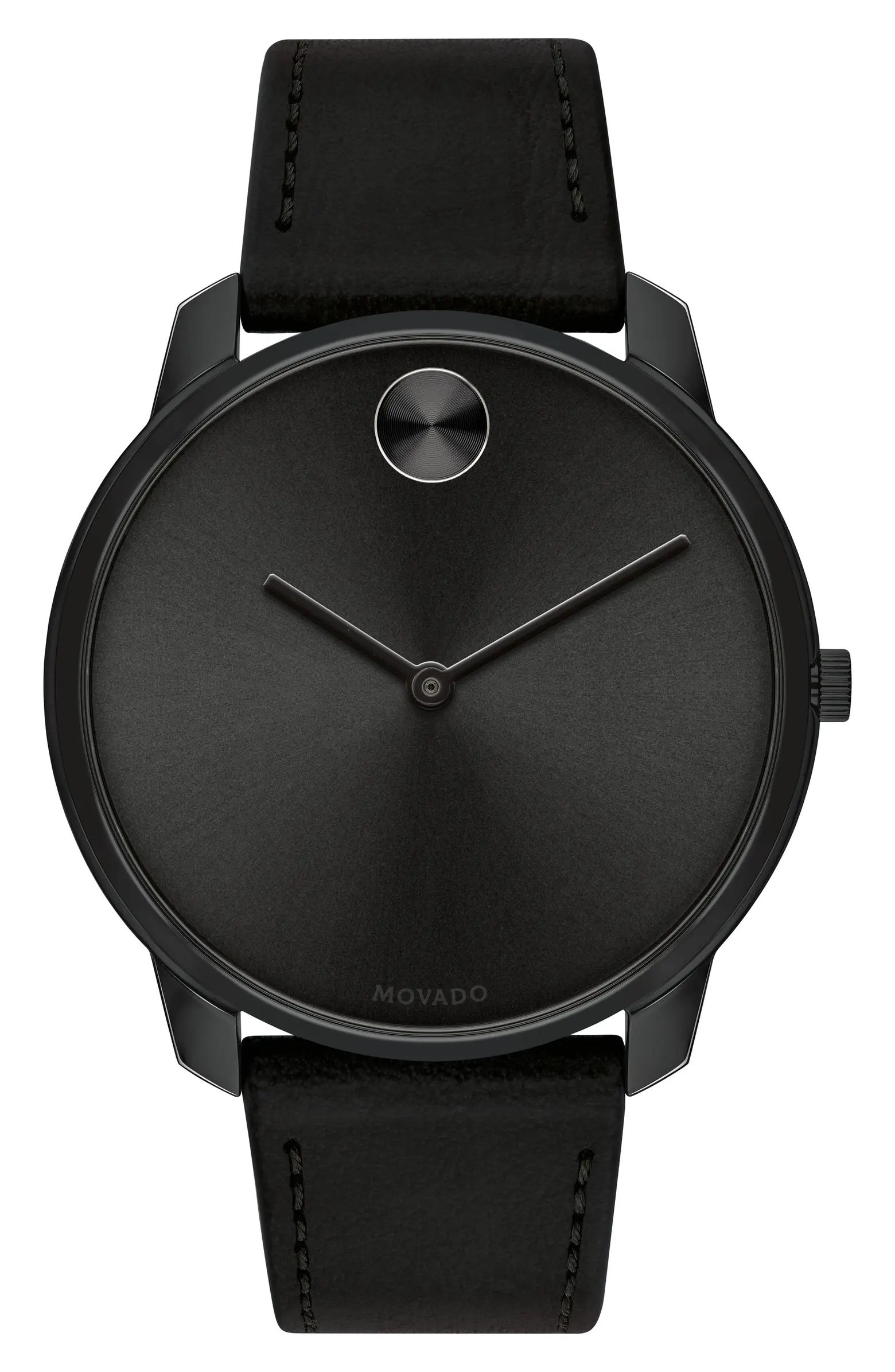 Movado Bold Thin Leather Strap Watch, 42mm | Nordstrom | Nordstrom