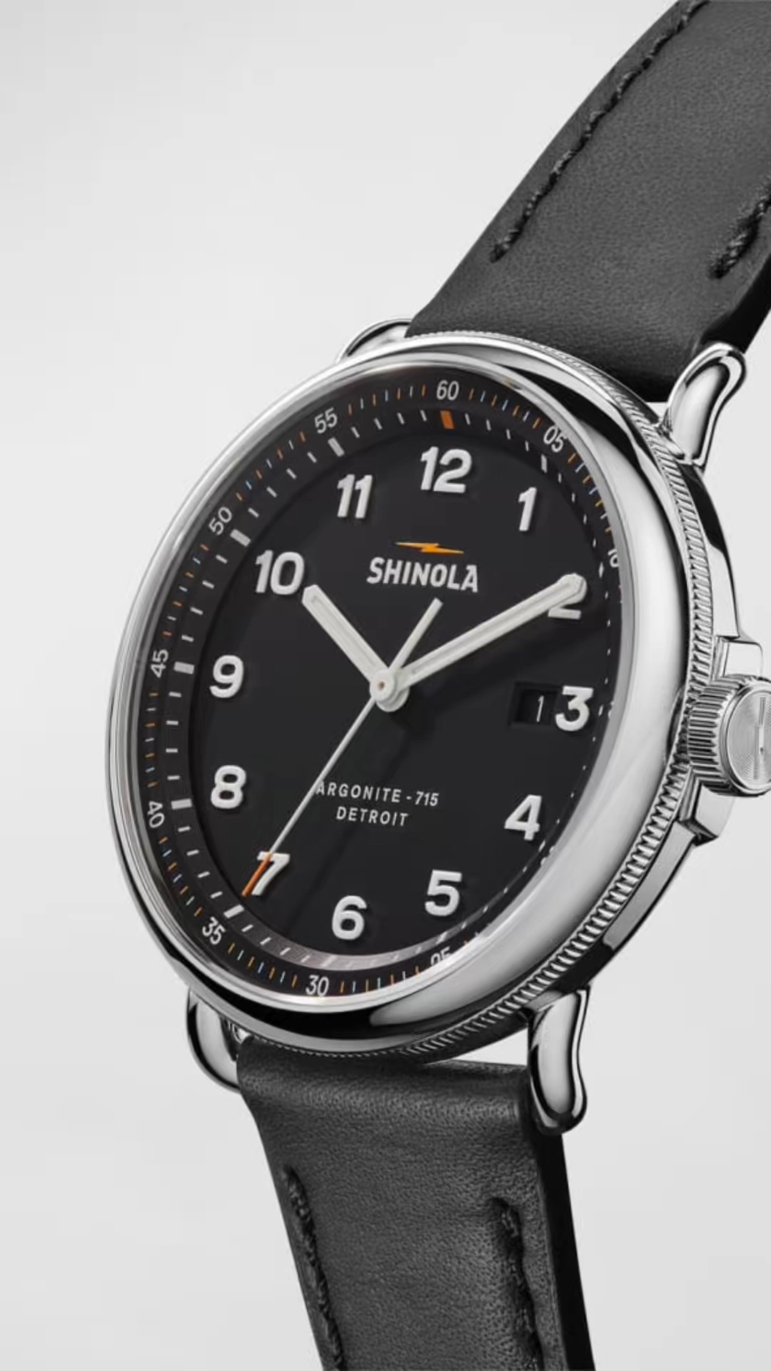 #FathersDayGiftIdeas 
Men's Canfield Leather Watch, 43mm
* 43mm; round stainless steel case
* Solid matte dial
* Logo lettering at 12 o'clock
* Date window at 3 o'clock
* Leather strap

#LTKMens #LTKStyleTip #LTKGiftGuide