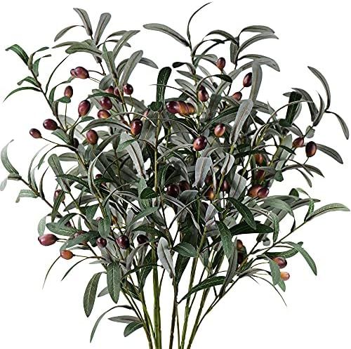 FiveSeasonStuff Artificial Olive Branch Long Stems Leaves with Olives, Greenery Floral Arrangement D | Amazon (CA)