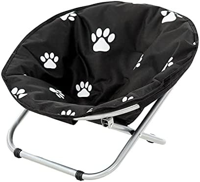 Etna Folding Pet Cot Chair - Portable Round Fold Out Elevated Cat Bed - Black and White Water Res... | Amazon (US)
