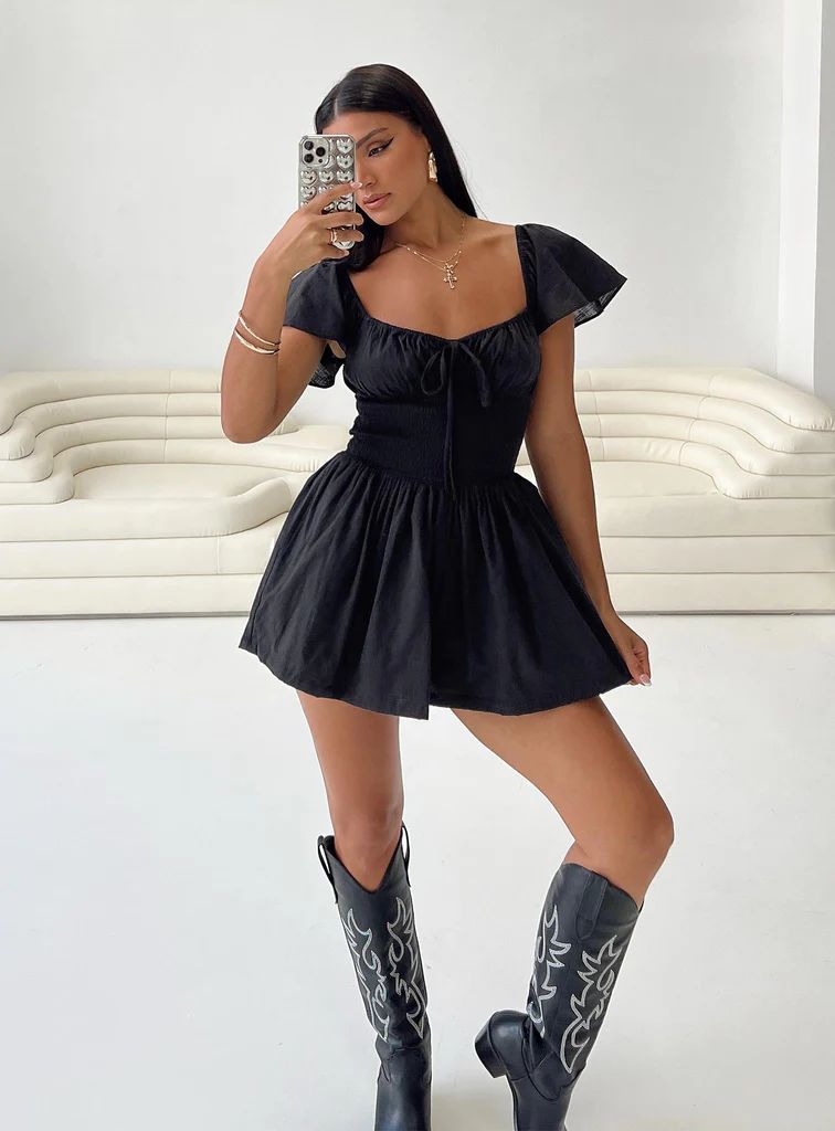 Front Row Romper Black | Princess Polly US