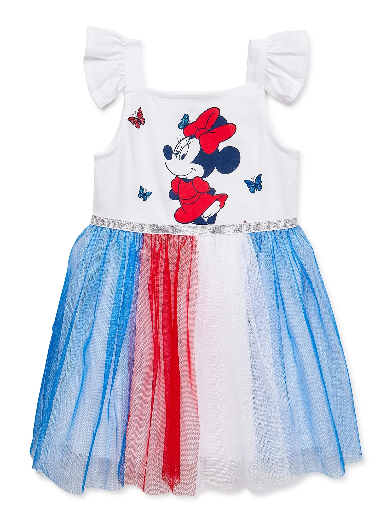 Minnie Mouse Toddler Girl Flutter Sleeve Tutu Dress, Sizes 2T-5T | Walmart (US)
