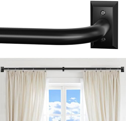 Black Curtain Rod, Room Darkening Rods for Windows 28 to 48 Inches(2.3-4Ft), Wrap Around Curtain ... | Amazon (US)
