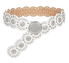 WHIPPY Western Belts for Women Vintage Disc Waist Belts Concho Leather Belts Boho Waist Belt for ... | Amazon (US)