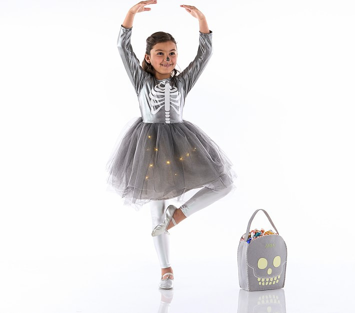 Kids Light-Up Skeleton Tutu Costume | Pottery Barn (US)