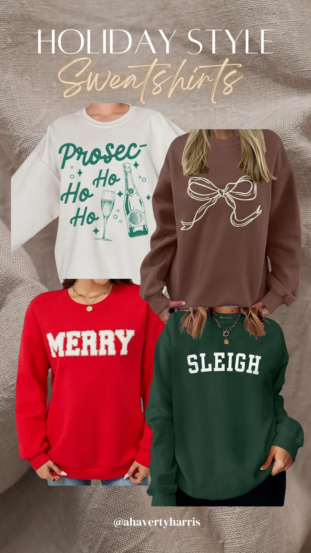 My holiday sweatshirt wishlist! Christmas sweatshirt, crewneck sweatshirt, holiday ootd, Christmas outfit, Christmas ootd, bow sweatshirt 

#LTKHoliday #LTKActive #LTKFindsUnder50