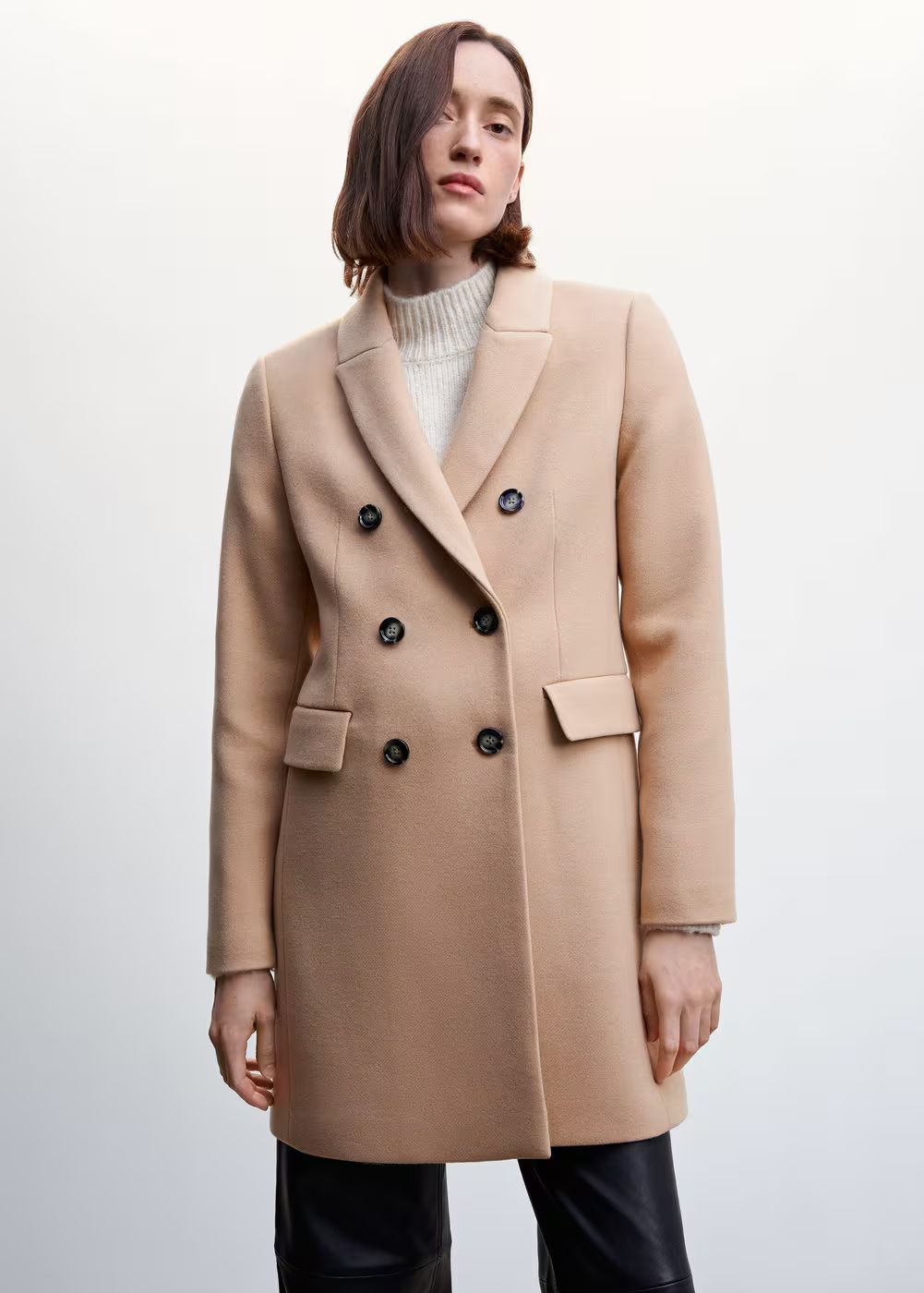 Wool double-breasted coat -  Women | Mango USA | MANGO (US)