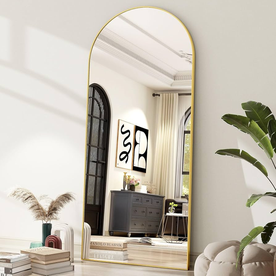 Easly 71"x30" Extra Large Arched Full Length Mirror - Leaning Mirror Arch Wall-Mounted Mirrors - ... | Amazon (US)