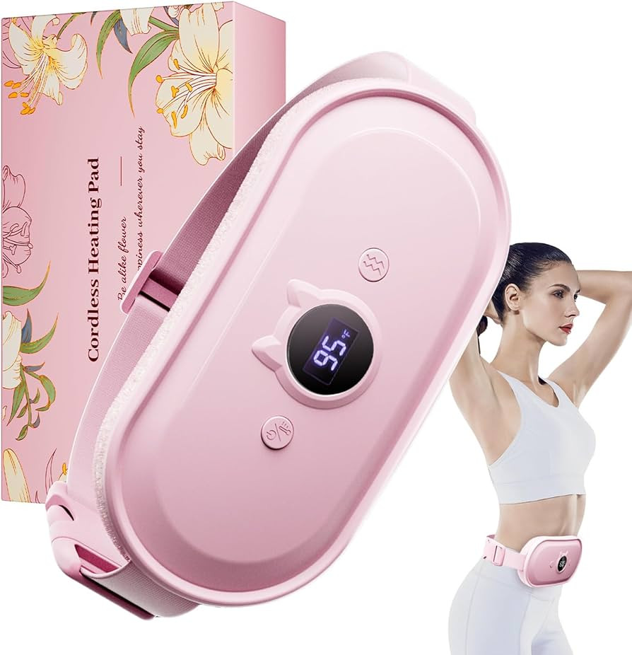 Portable Heating Pad for Period Cramps Relief Vibrating Menstrual Heating Belt for Women, Fast He... | Amazon (US)