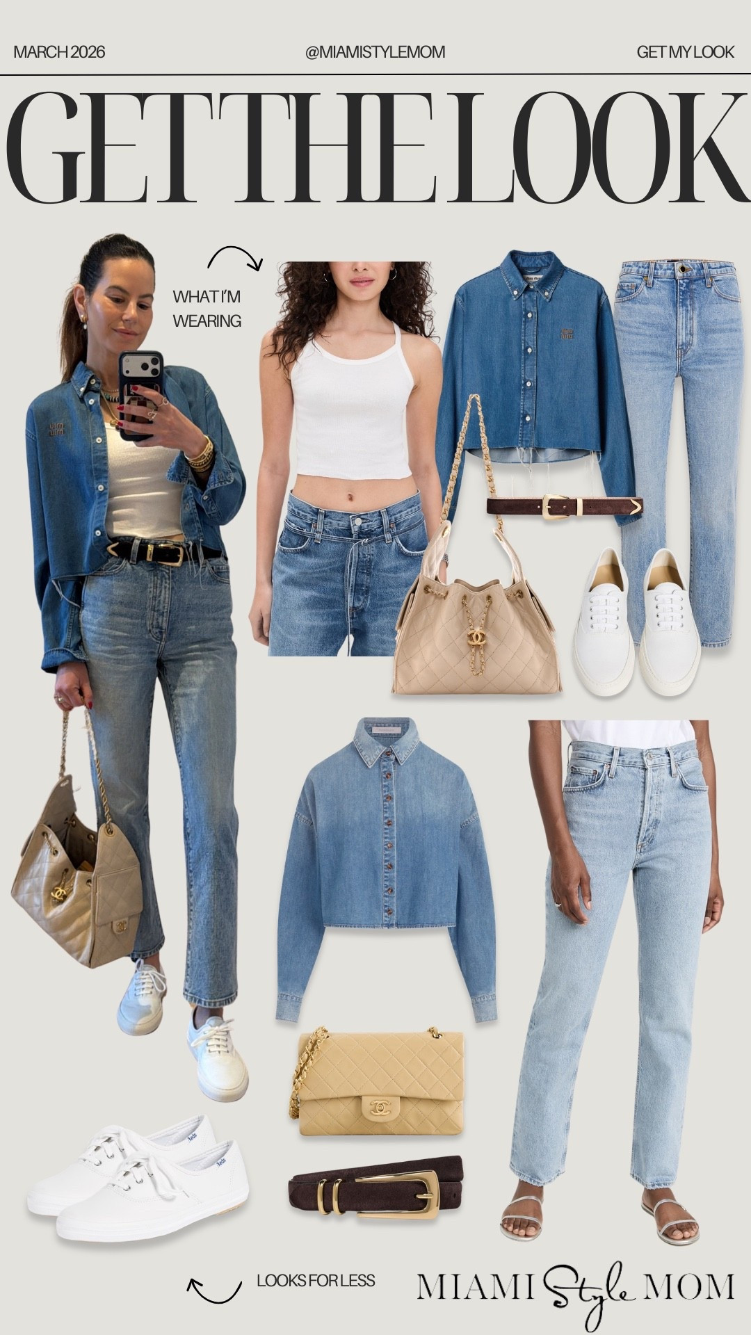Get my look!

Women’s fashion, spring fashion, doing style, spring outfits, spring outfit inspo, spring ootd, spring outfit ideas, mom fashion, mom style, mom outfit inspo, luxury fashion, designer fashion, denim on denim 

Khaite jeans : go up 1 size
Miu Miu denim shirt : I wear the 38


#LTKOver40 #LTKSeasonal #LTKootd