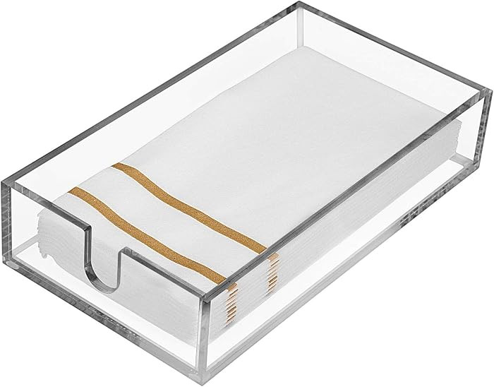 Acrylic Napkin Holder - Clear Modern Design, Acrylic Hand Towel Holder for Bathroom, Kitchen, Gue... | Amazon (US)