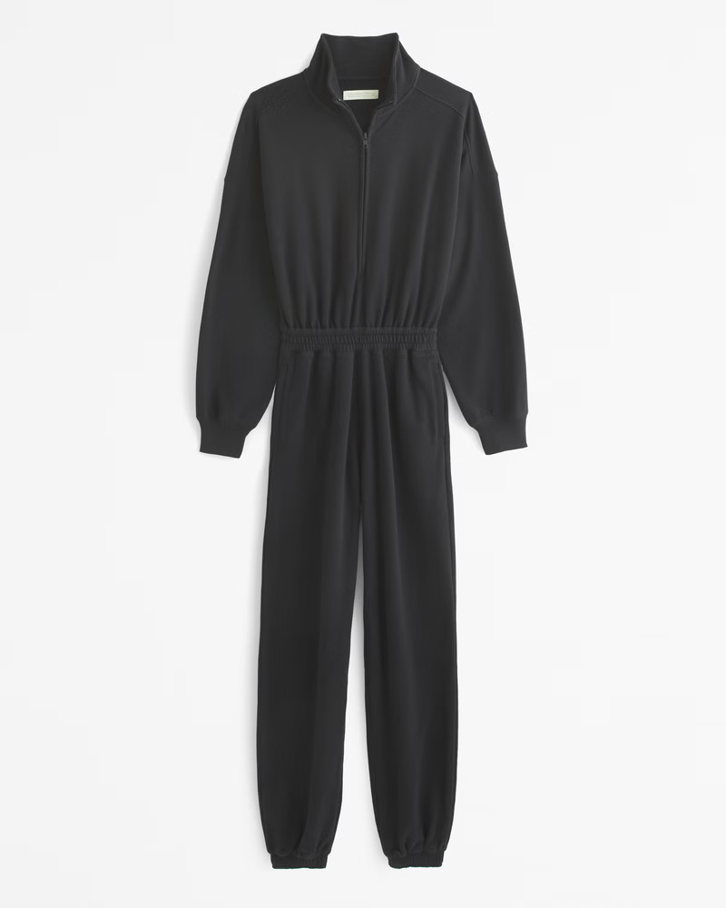Long-Sleeve Half-Zip Fleece Jumpsuit | Abercrombie & Fitch (US)