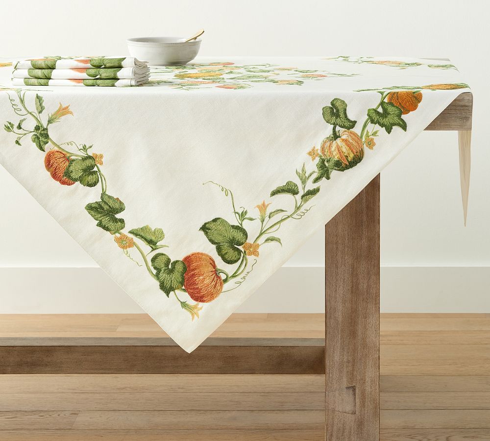 Rustic Pumpkin Table Throw | Pottery Barn (US)