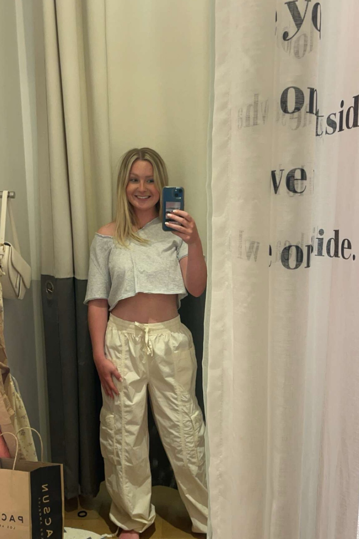aerie aerie aerie!!! 

Top: XS (I should of gotten a S) 
Pants: XS (run big) 

Trendy, aerie, cargo pants, off the shoulder top, crop top, baggy pants, light weight, summertime 

#LTKSeasonal #LTKStyleTip #LTKMidsize