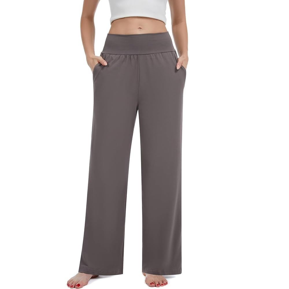 iniber Women's Wide Leg Casual Loose Lounge Pants Yoga Sweatpants High Waisted Comfy Pajama Flowy... | Amazon (US)