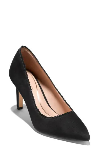 Cole Haan Bellport Pointed Toe Pump in Black Suede at Nordstrom Rack, Size 8 | Nordstrom Rack