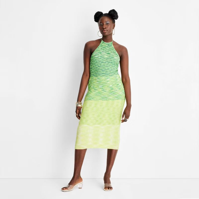 Women's Ombre Halter Tie Neck Midi Knit Dress - Future Collective™ with Alani Noelle | Target