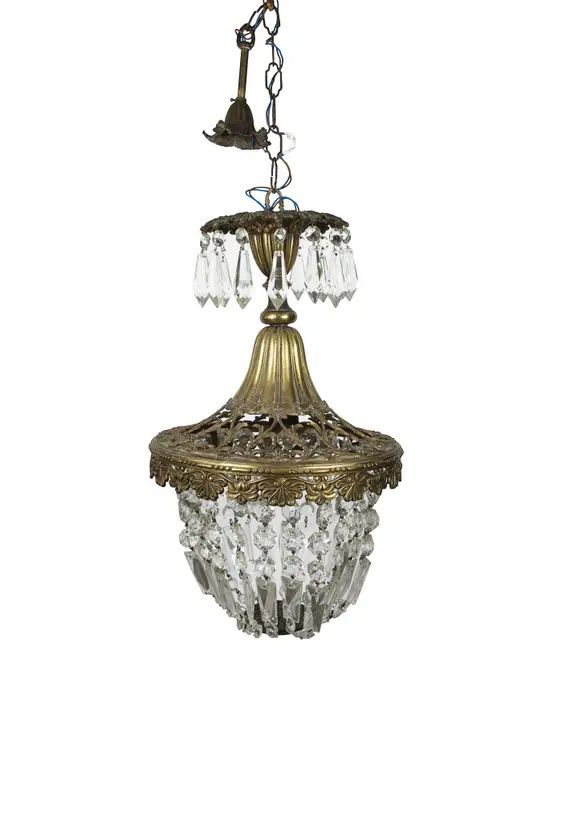 Art Deco Chandelier Crystal Chandelier Crystal ceiling lamp Vintage chandelier Antique chandelier It | Etsy (US)