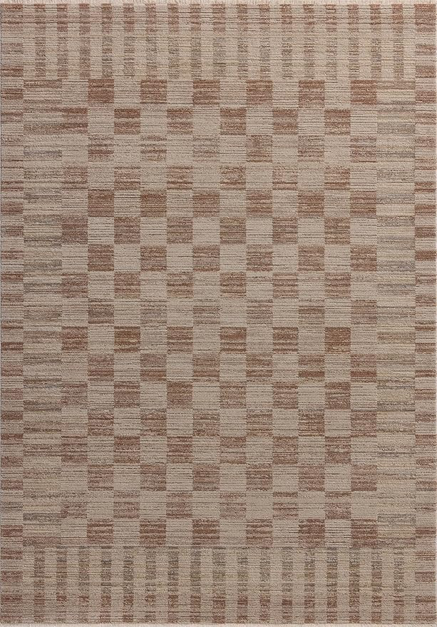 Loloi Amber Lewis Cali Collection CIL-06 Brick/Natural 3'-6" x 5'-6", .25" Pile Height, Accent Ru... | Amazon (US)