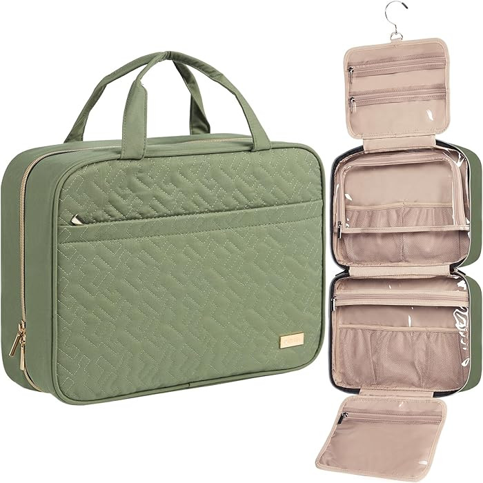 NISHEL Travel Toiletry Bag for women, Portable Hanging Organizer for Family-Sized Shampoo, Condit... | Amazon (US)