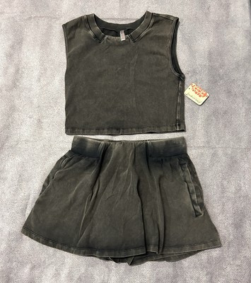 Free People Women's Hot Shot Skort 2-Piece Set Washed Black |OB1915883| | eBay | eBay US