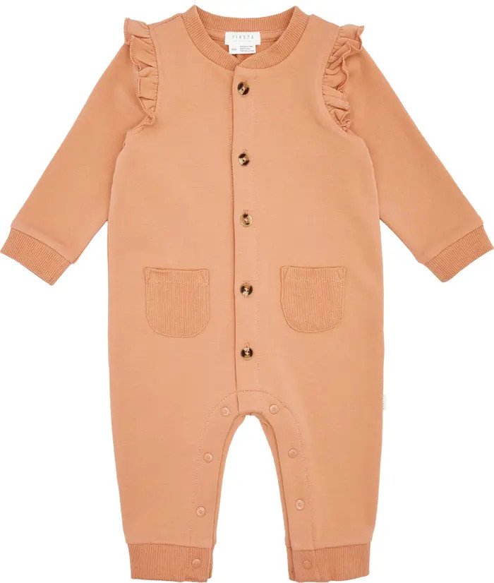 Sienna Ruffle Stretch Organic Cotton Romper | Nordstrom