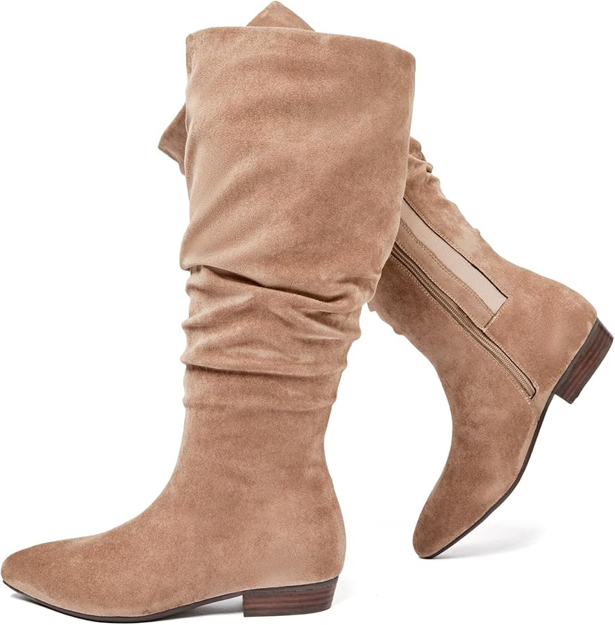 Women's Extra Wide Calf Knee High Boots True Wide Width Slouchy Ladies Boots, Comfortable Plus Si... | Amazon (US)