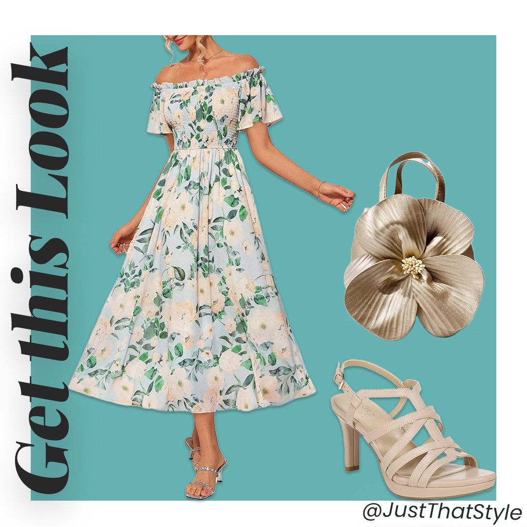 Floral & fabulous for under $50! 💐✨ This dreamy wedding guest dress + accessories are budget-friendly and perfect for any special occasion. Shop the full look now on my LTK! #LTKfashion #WeddingGuestStyle #AffordableFashion 

 #LTKFindsUnder100 #LTKStyleTip #LTKWedding