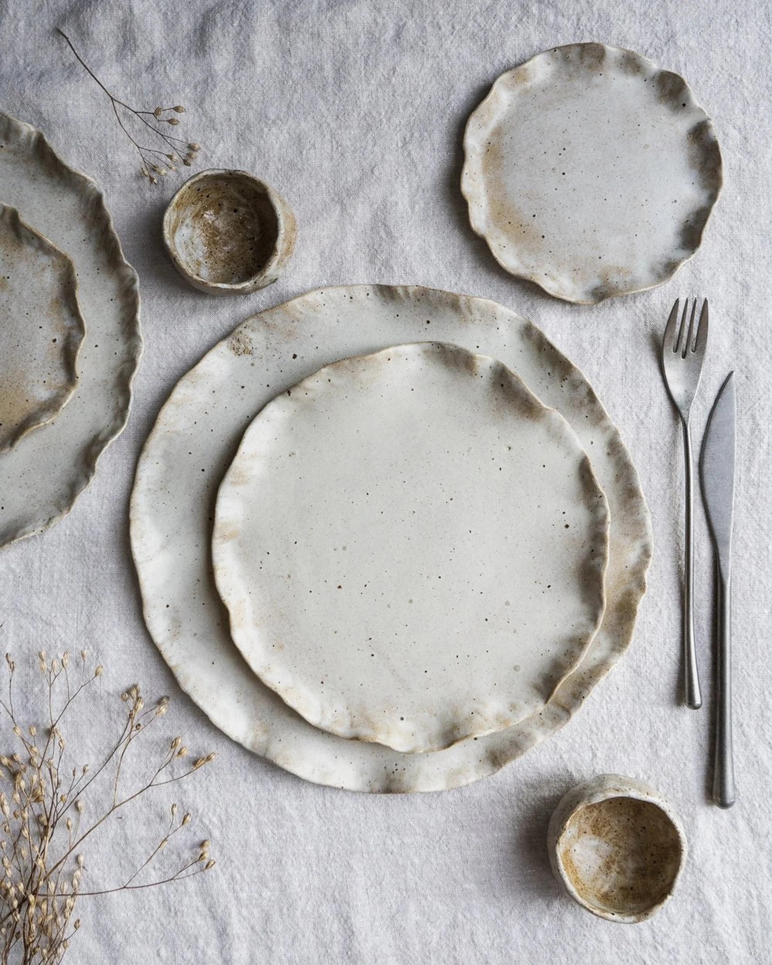 Ebba Stoneware Plates, Dinnerware, Handmade Dining - Etsy | Etsy (US)