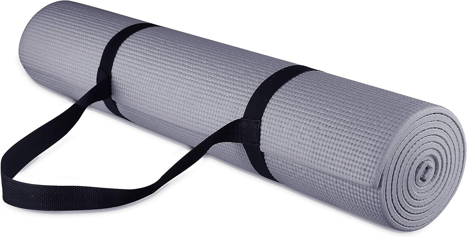 BalanceFrom All Purpose 1/4-Inch High Density Anti-Tear Exercise Yoga Mat with Carrying Strap and... | Amazon (US)