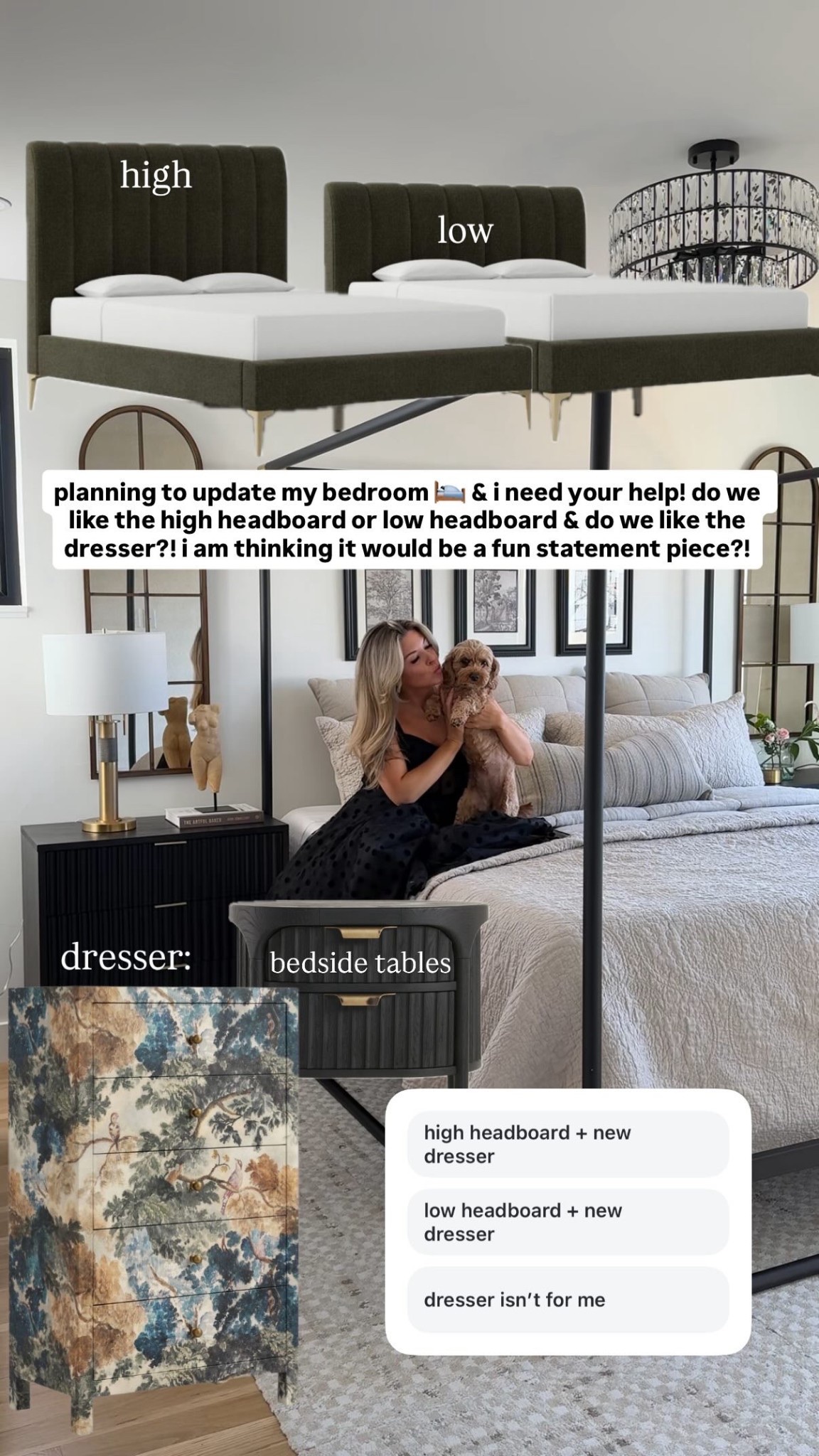 Redecorating my bedroom with some updated furniture pieces. 

Fluted bedside tables
Pattern dressser 
Upholstered bed frame 
Tall headboard 
Short headboard
Home decor 


#LTKdayinmylife #LTKHome #LTKselfcare